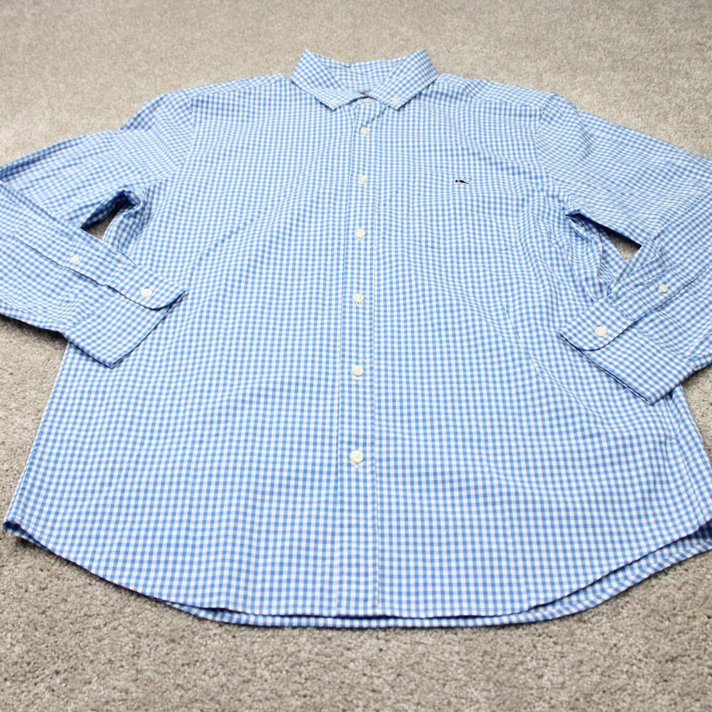 Vineyard Vines Shirt Men Large Blue Classic Fit Tucker Cotton Stretch L/S Button - Picture 3 of 14